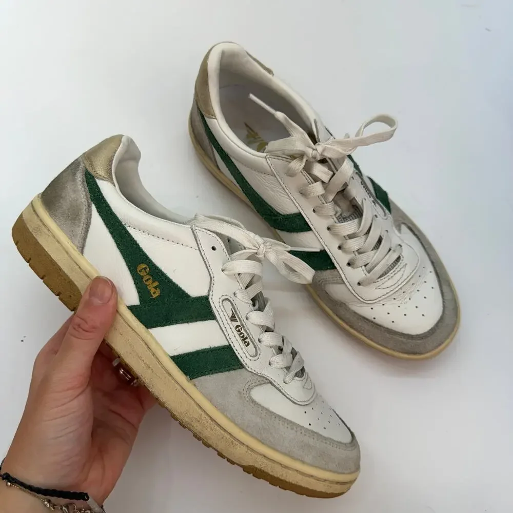 Gola Hawk Sneakers in Green Gray White 7.5